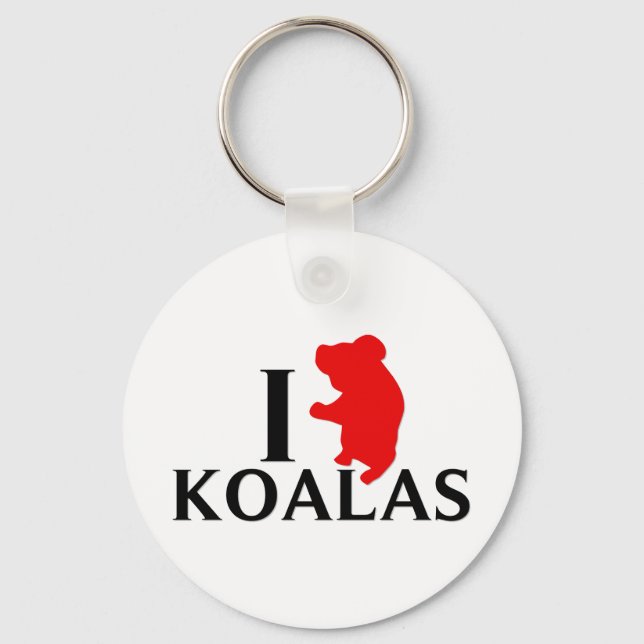 I Love Koalas Key Ring (Front)