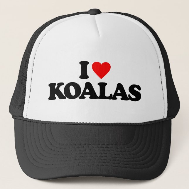 I LOVE KOALAS TRUCKER HAT (Front)