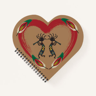I love Kokopelli Heart Notebook