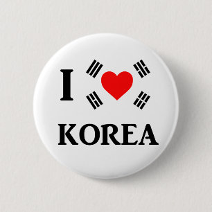 I love Korea 6 Cm Round Badge