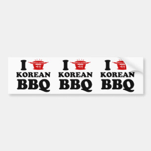I Love Korean BBQ (고기구이) Bumper Sticker