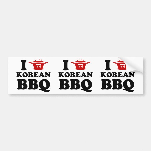 I Love Korean BBQ (고기구이) Bumper Sticker (Front)
