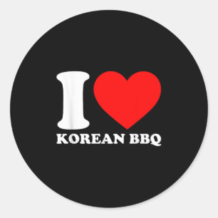 I Love Korean Bbq Classic Round Sticker