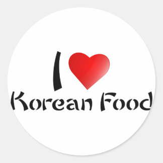 I LOVE KOREAN FOOD CLASSIC ROUND STICKER