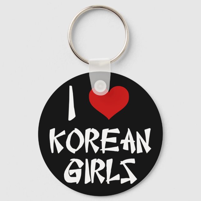 I Love Korean Girls Key Ring (Front)