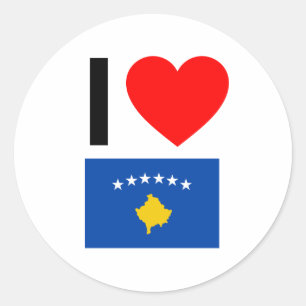 i love kosovo classic round sticker