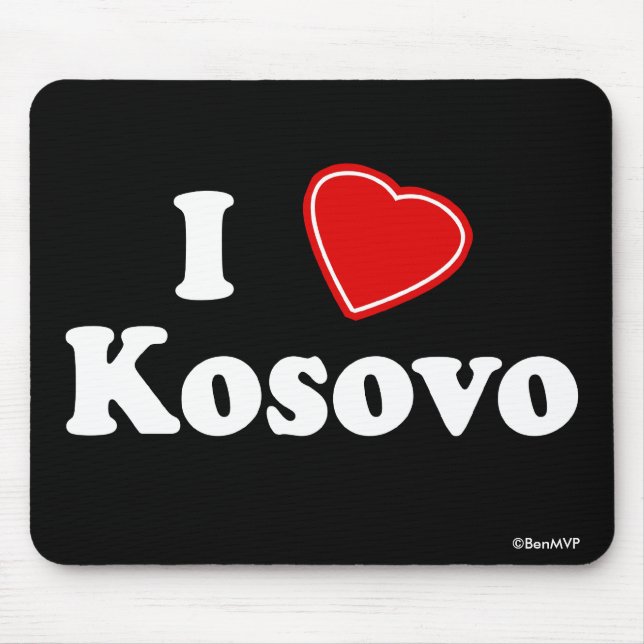 I Love Kosovo Mouse Mat (Front)