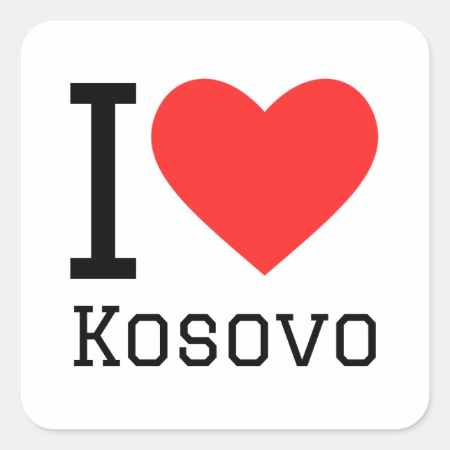I love Kosovo square sticker (Front)