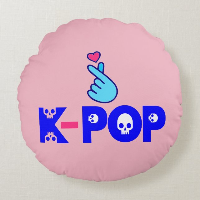 ♥I Love KPop Fabulous Soft and Wrinkle-free Round Cushion (Front)