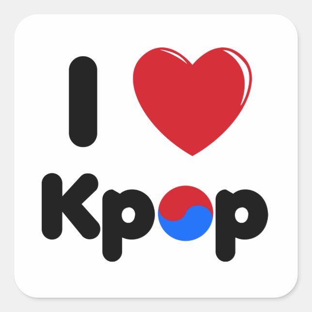 I love kpop square sticker (Front)