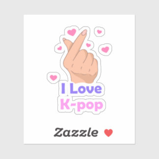 I Love Kpop Vinyl Sticker