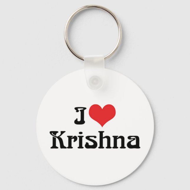 I Love Krishna Keychain (Front)