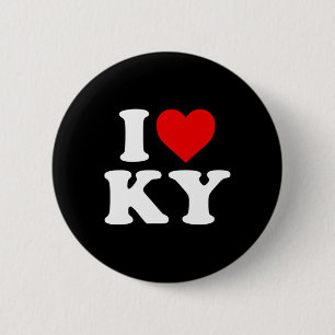 I Love Ky Heart Kentucky 6 Cm Round Badge
