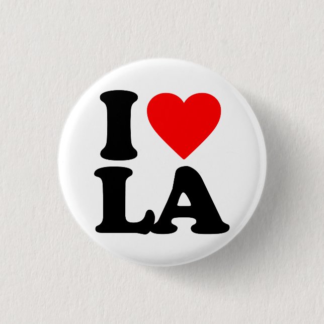I LOVE LA 3 CM ROUND BADGE (Front)