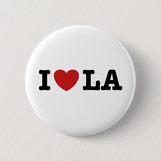 I Love LA 6 Cm Round Badge (Front)