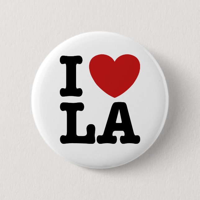 I Love LA 6 Cm Round Badge (Front)