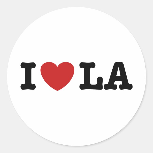 I Love LA Classic Round Sticker (Front)