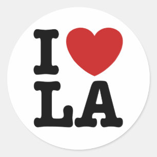 I Love LA Classic Round Sticker
