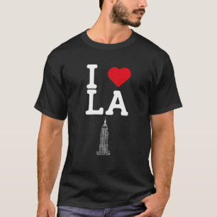 I Love LA Cool Heart Flag Los Angeles America Pun T-Shirt