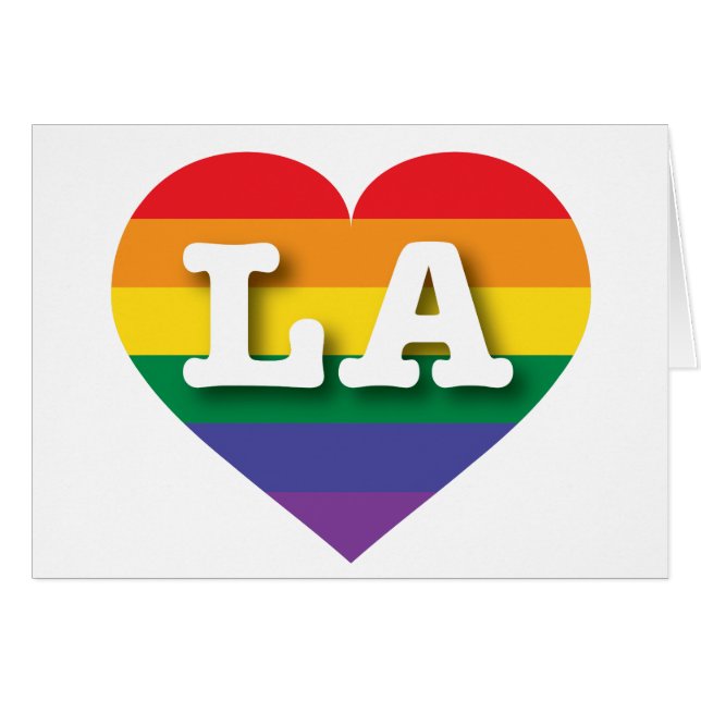 I love LA Gay Pride Rainbow Heart (Front Horizontal)