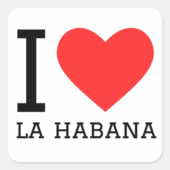 I love la habana square sticker (Front)