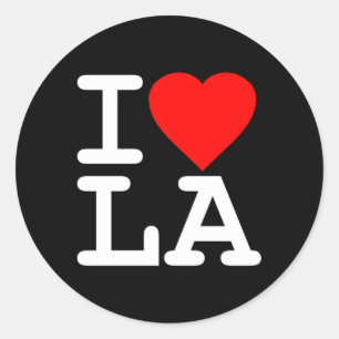 I Love La Los Angeles Classic Round Sticker