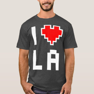 I Love LA  Pixel heart for Louisiana gamer TShirt