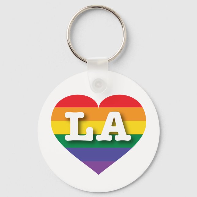 I Love LA Rainbow Heart Key Ring (Front)