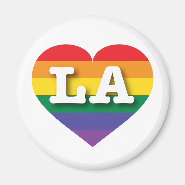I Love LA Rainbow Heart Magnet (Front)