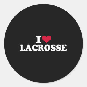 I Love Lacrosse Classic Round Sticker
