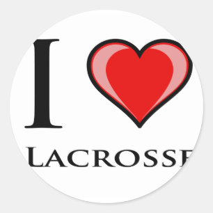 I Love Lacrosse Classic Round Sticker