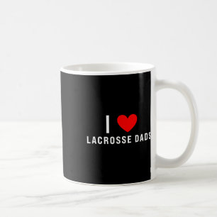 I Love Lacrosse Dads Funny Red Heart Coffee Mug