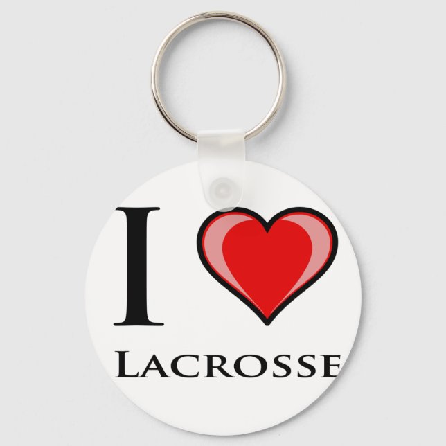 I Love Lacrosse Key Ring (Front)