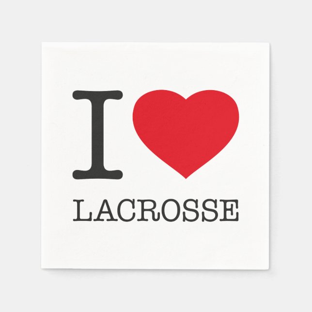 I LOVE LACROSSE NAPKIN (Front)