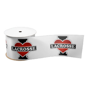 I Love Lacrosse Satin Ribbon
