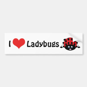I Love Ladybugs Bumper Sticker