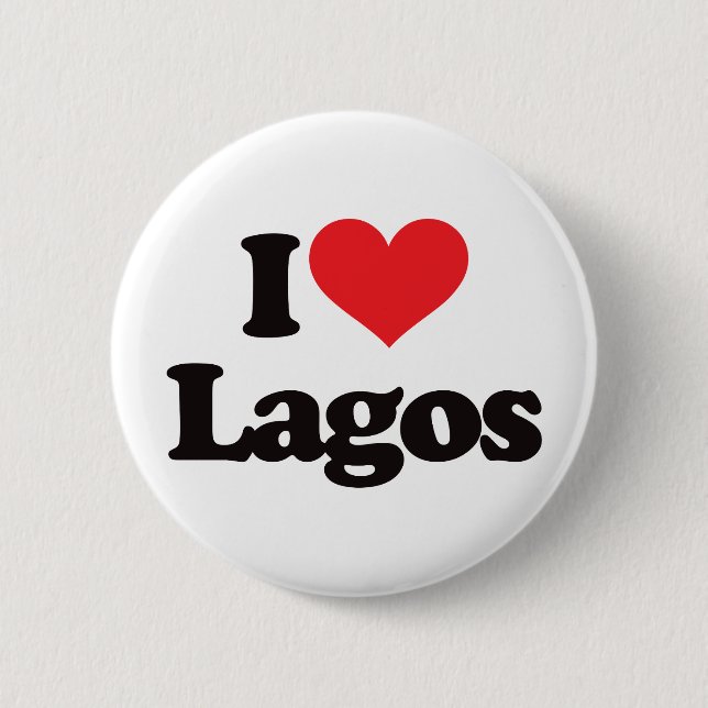 I Love Lagos 6 Cm Round Badge (Front)