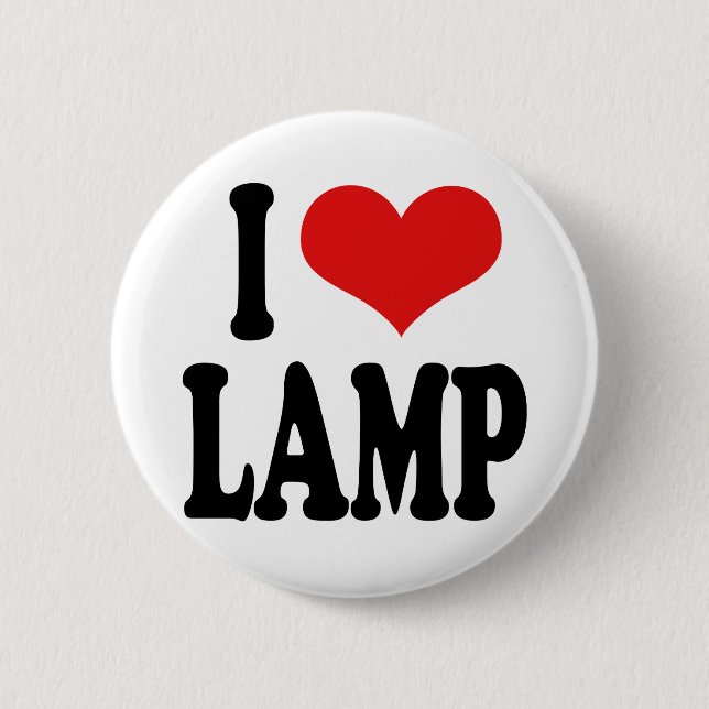 I Love Lamp 6 Cm Round Badge (Front)