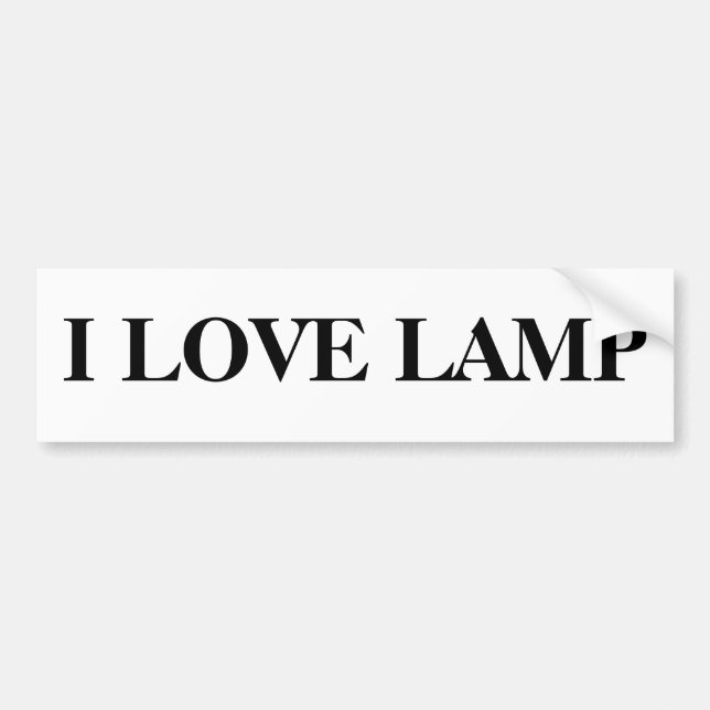 I LOVE LAMP BUMPER STICKER (Front)