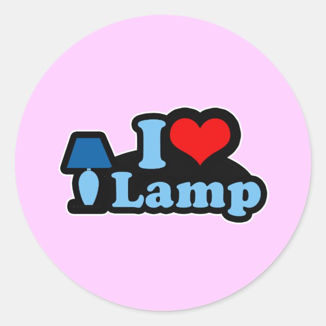 I Love lamp Classic Round Sticker (Front)
