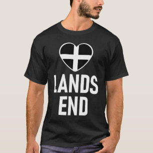 I Love Lands End Cornwall Flag Heart Saint Piran C T-Shirt