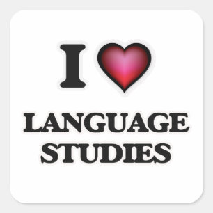 I Love Language Studies Square Sticker