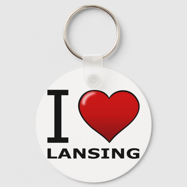 I LOVE LANSING,MI - MICHIGAN KEY RING (Front)