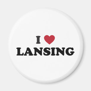 I Love Lansing Michigan Magnet