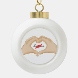 I love Lanzarote Adorno in the shape of snowflake Ceramic Ball Christmas Ornament