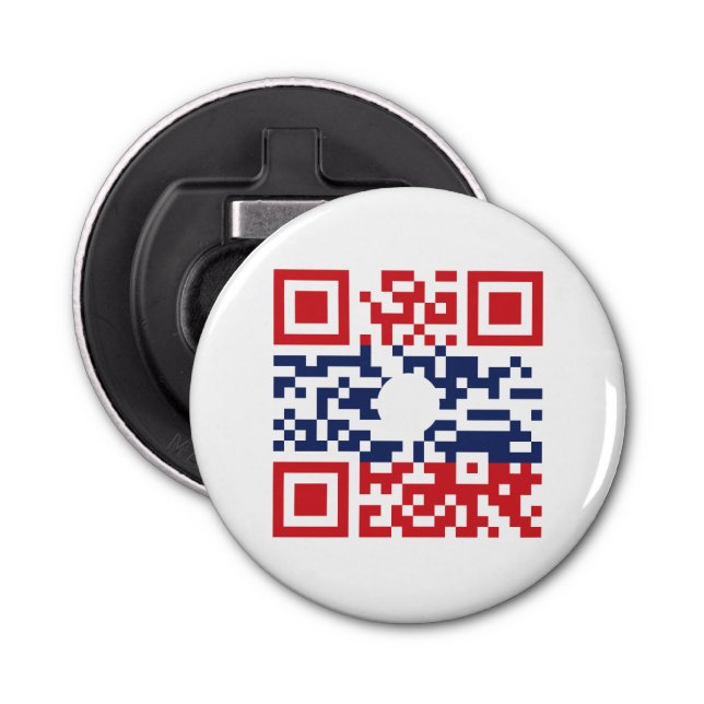 I Love Laos (Khoy Huk Lao) Flag QR Code | Lao Geek Bottle Opener (Front)