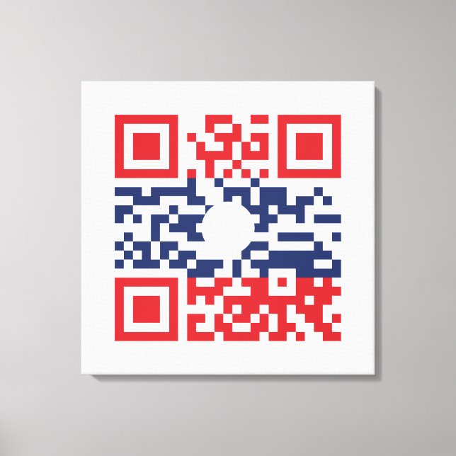 I Love Laos (Khoy Huk Lao) Flag QR Code | Lao Geek Canvas Print (Front)
