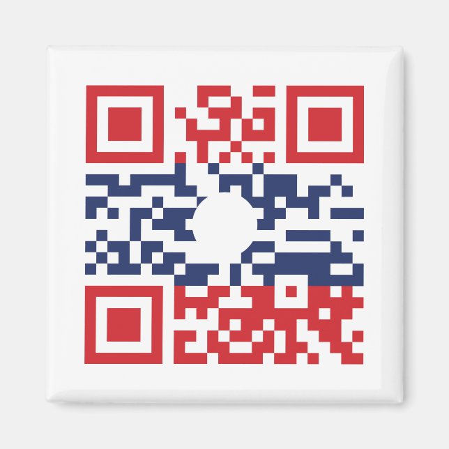 I Love Laos (Khoy Huk Lao) Flag QR Code | Lao Geek Magnet (Front)