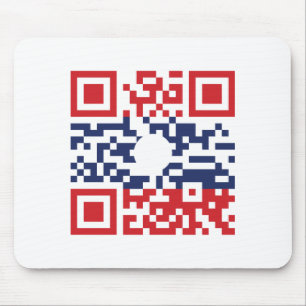 I Love Laos (Khoy Huk Lao) Flag QR Code Lao Geek Mouse Mat