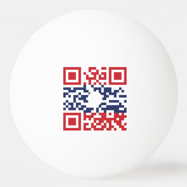 I Love Laos (Khoy Huk Lao) Flag QR Code | Lao Geek Ping Pong Ball (Front)